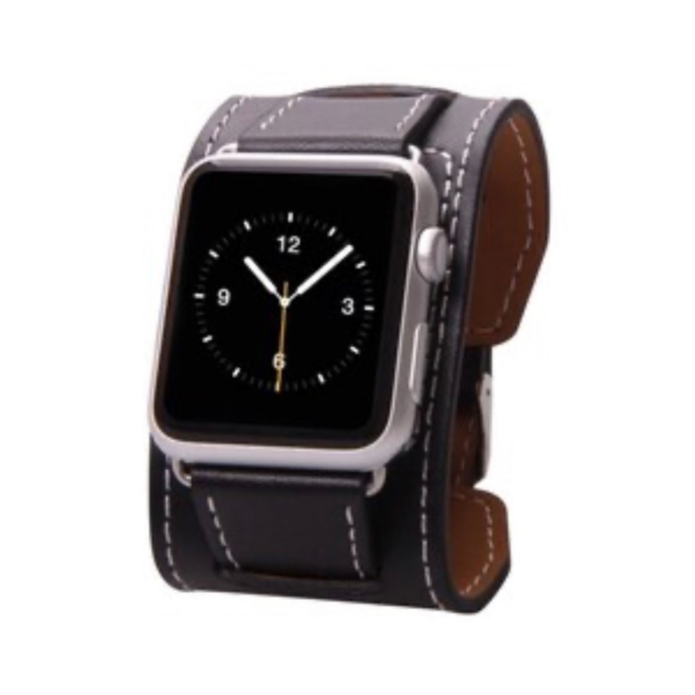 Gray Apple Watch Leather Cuff